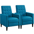 2PCS Blue Fabric Recliner Chair Q23477
