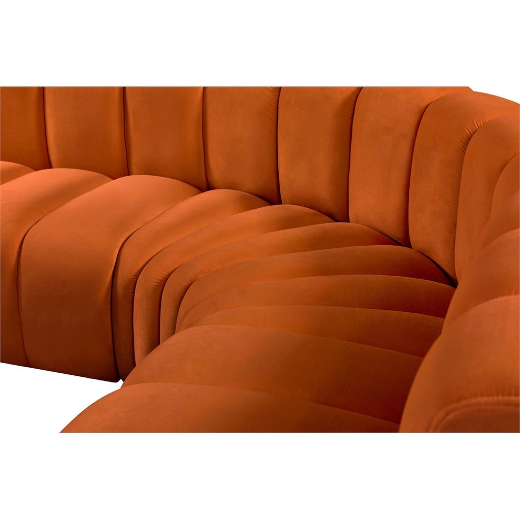 Cognac Velvet Modular Sofa B170