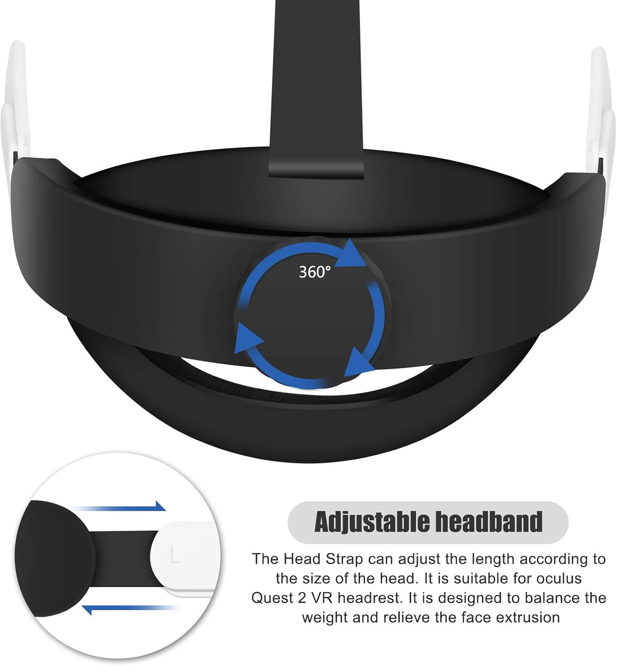 5-IN-1 VR Head Strap Kit with Face Cover, Controllers Cover, Cool Black E3519