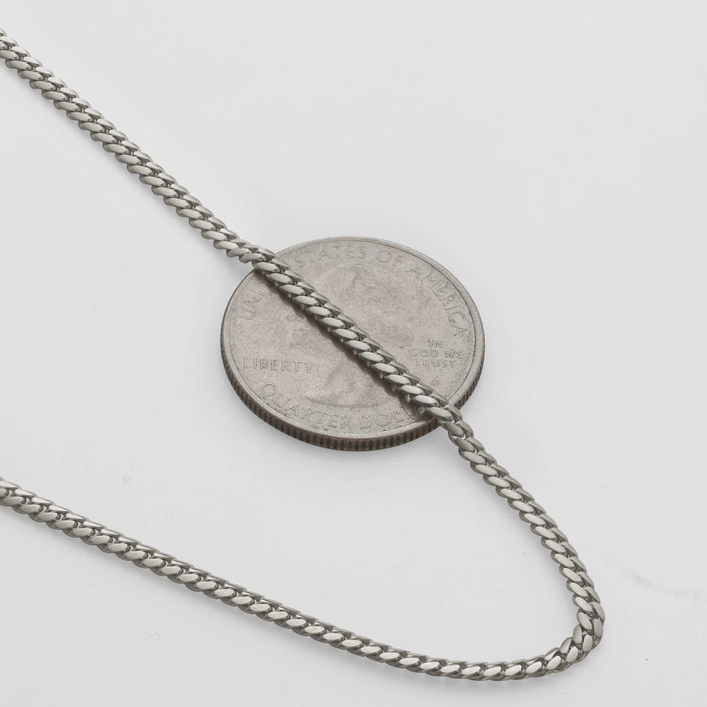 10k White Gold Miami Cuban Link Chain Necklace with Lobster Lock (28") O861589