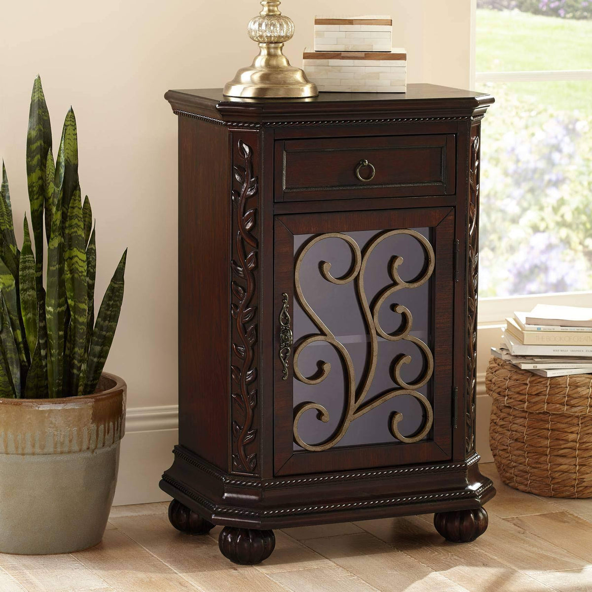 Cherry Finish Accent Table G467