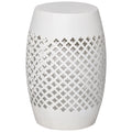 12.5" White Steel Round Side Table F78009