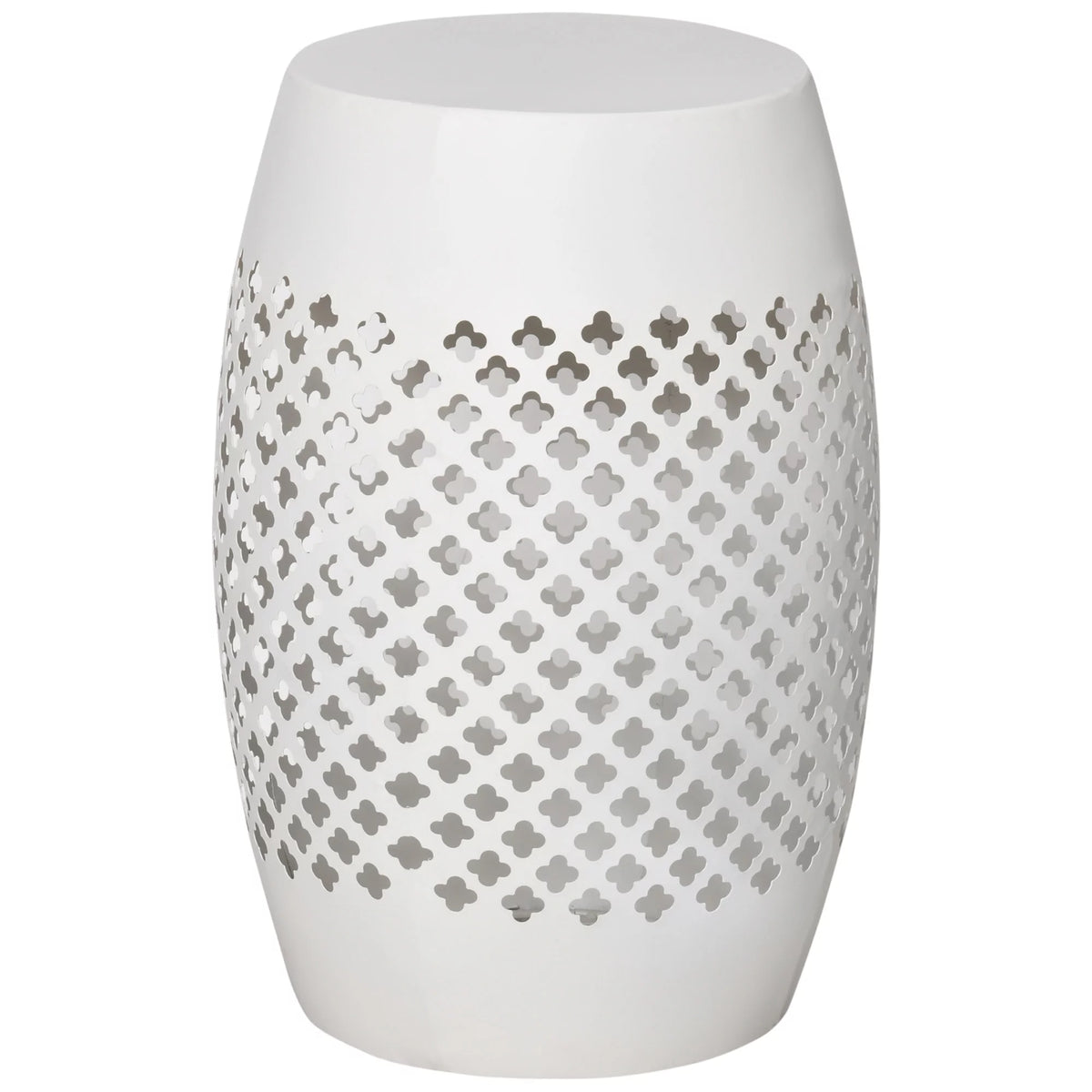 12.5" White Steel Round Side Table F78009