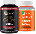CoQ10 200mg Softgels 60 Count and Turmeric Curcumin 2400mg 105 Count E4559