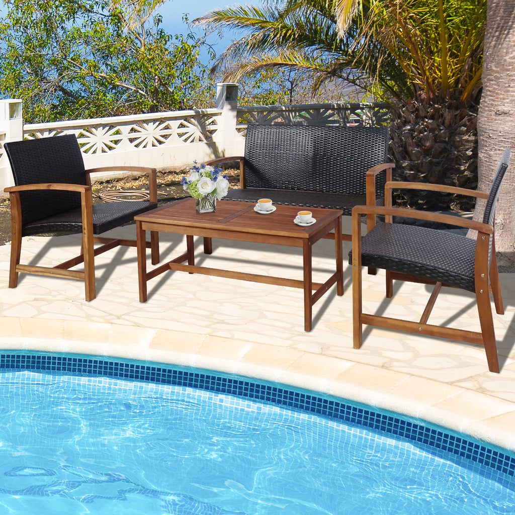 8 Pcs Acacia Wood Patio Conversation Set C461