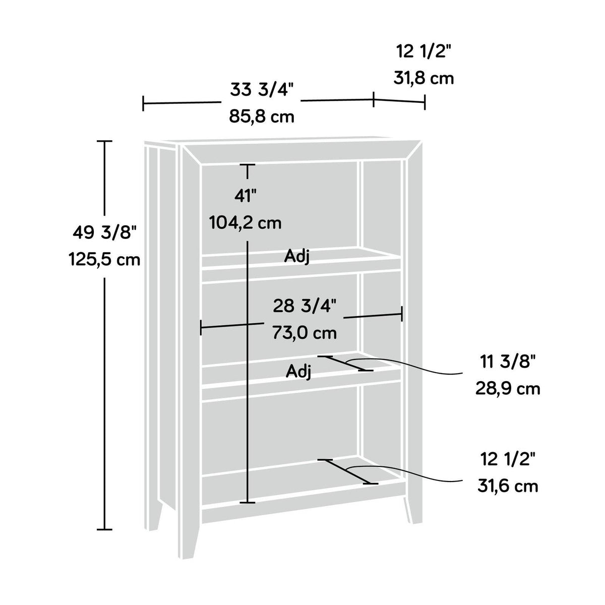 3 Shelf Bookcase Craftsman Oak M8178