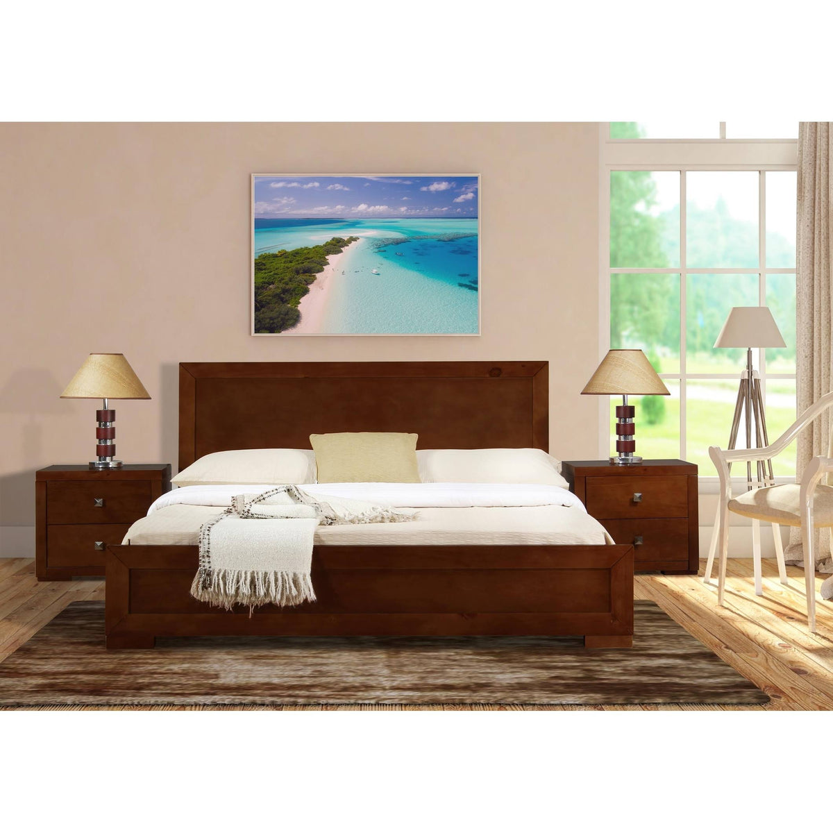 King Wooden Platform Bed M293