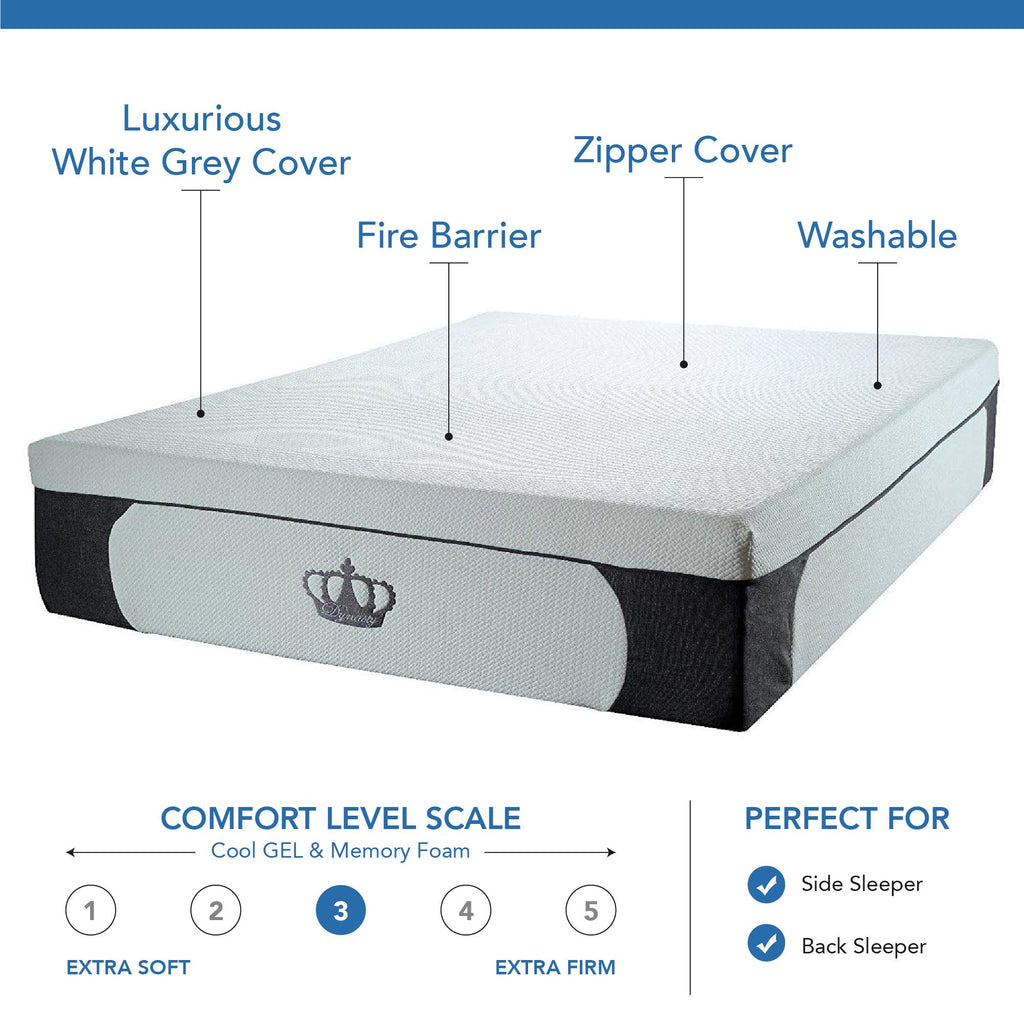 14.5x22 Plush Gel Memory Foam Mattress RV Queen X5170