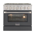 36 Pro-Style Natural Gas Dual Fuel Range with 4 Burners in Gray F96512