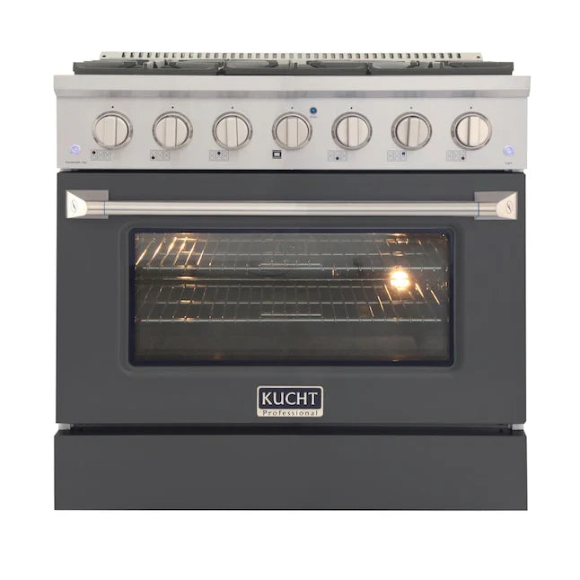 36 Pro-Style Natural Gas Dual Fuel Range with 4 Burners in Gray F96512