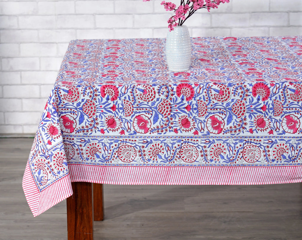 100% Cotton Hand Block Print Tablecloth 60" x 60" V902