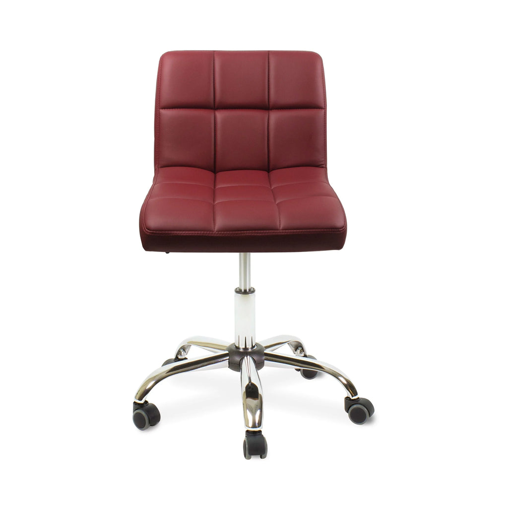 Red Adjustable Armless Tufted Desk Chair U960