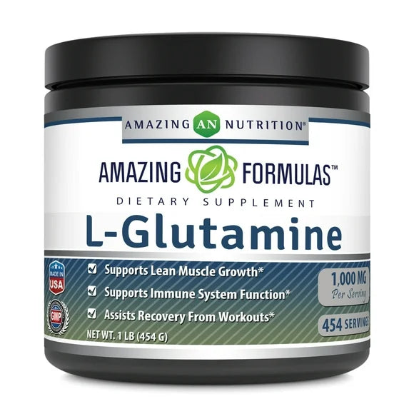 L-Glutamine Powder Supplement 1lb jar E556581