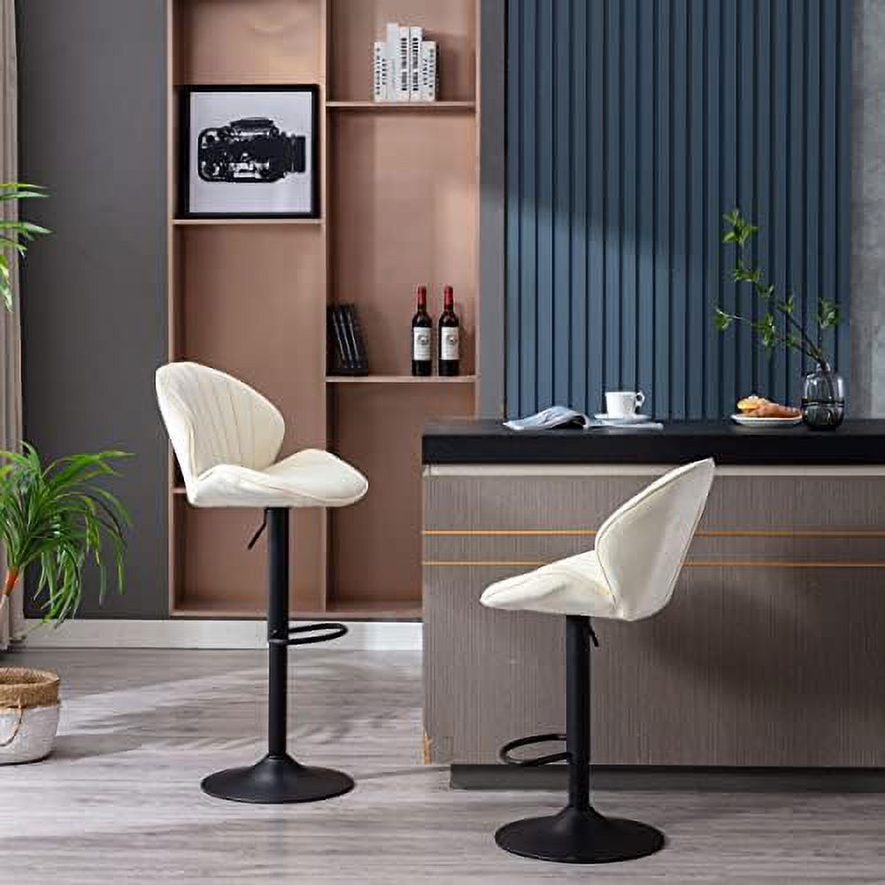 Adjustable Velvet Swivel Barstools Set of 4 J952