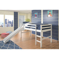 White Twin Loft Bed with Slide O49069