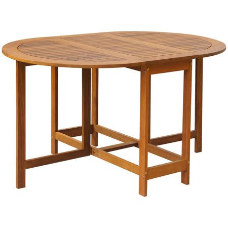 Brown Acacia Wood Drop Leaf Table D8622