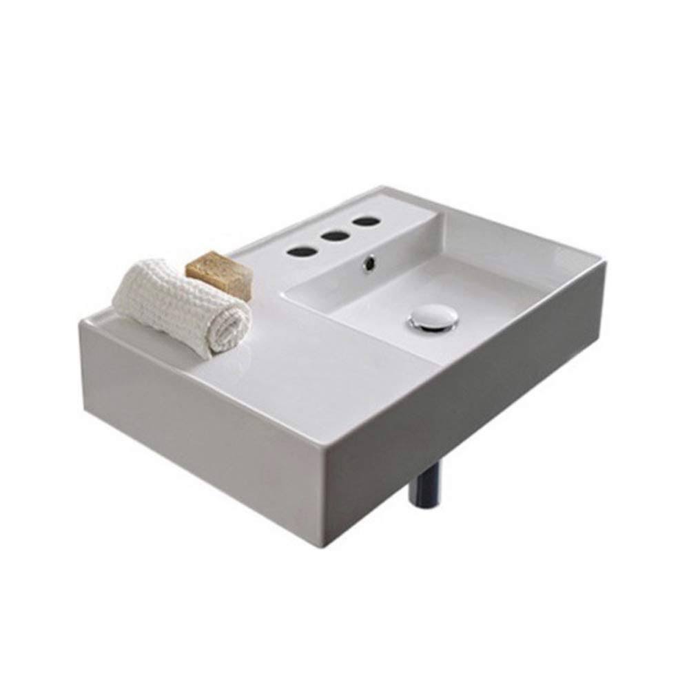 Ceramic Wall Mounted Bathroom Sink with Overflow B26280