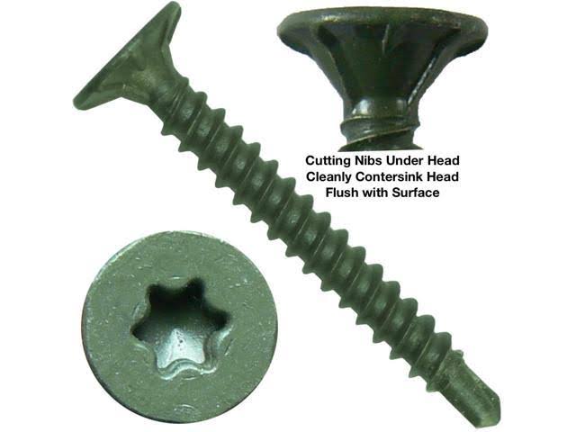 Wood Screws #8 x 1-1/4x22 Cement Board Torx Star Head Drill Point G5168