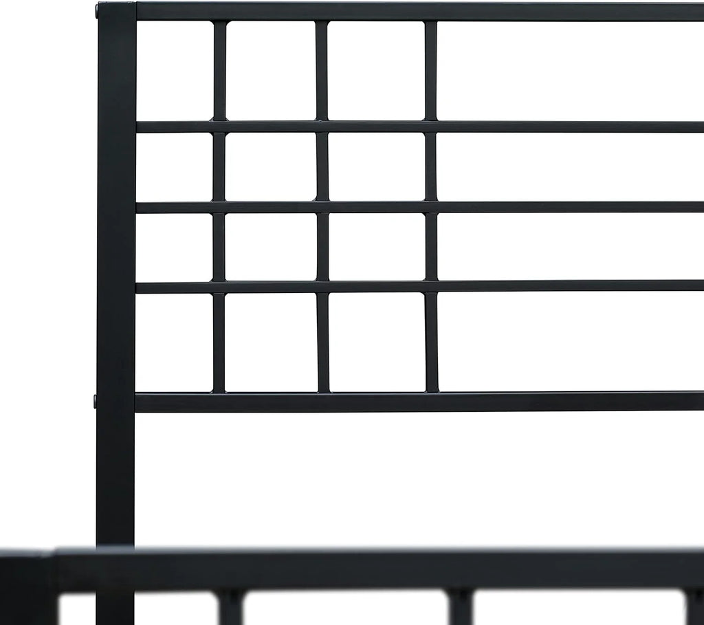 Black Bed Frame with 9 Metal Legs M2421