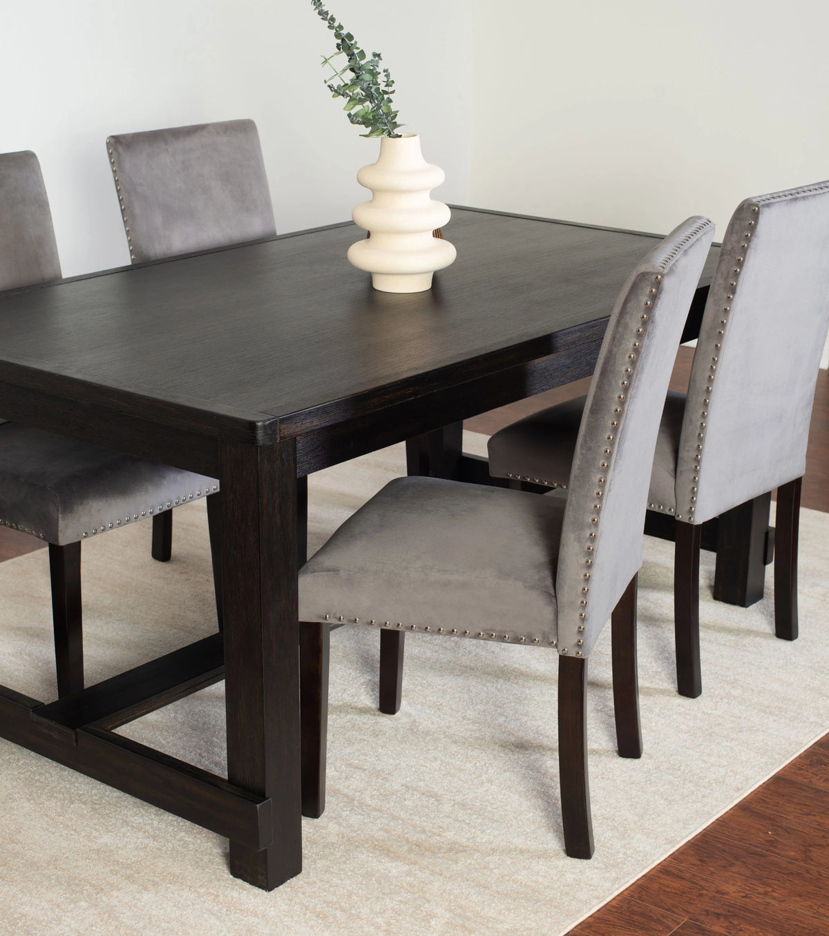 5-Piece Gray Dining Set with Table and 4 Chairs H1664