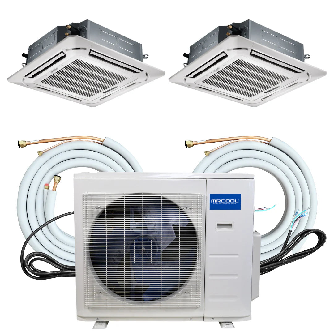24,000 BTU 2 Zone Ductless Ceiling Cassette Air Conditioner And Heat Pump M40316
