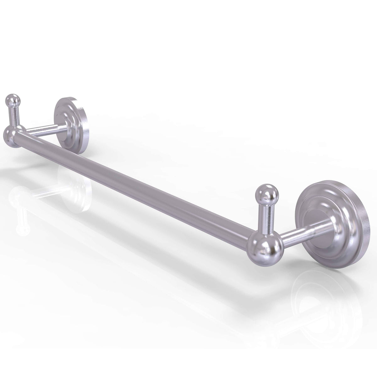 Satin Chrome 24 inch Towel Bar with Integrated Hooks N136188