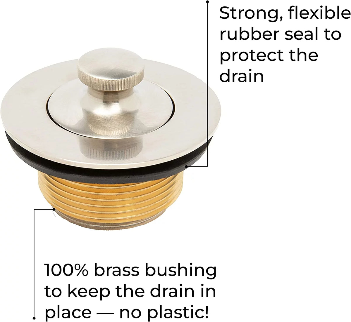 Brushed Nickel Bathtub Drain Assembly Conversion Kit I804437
