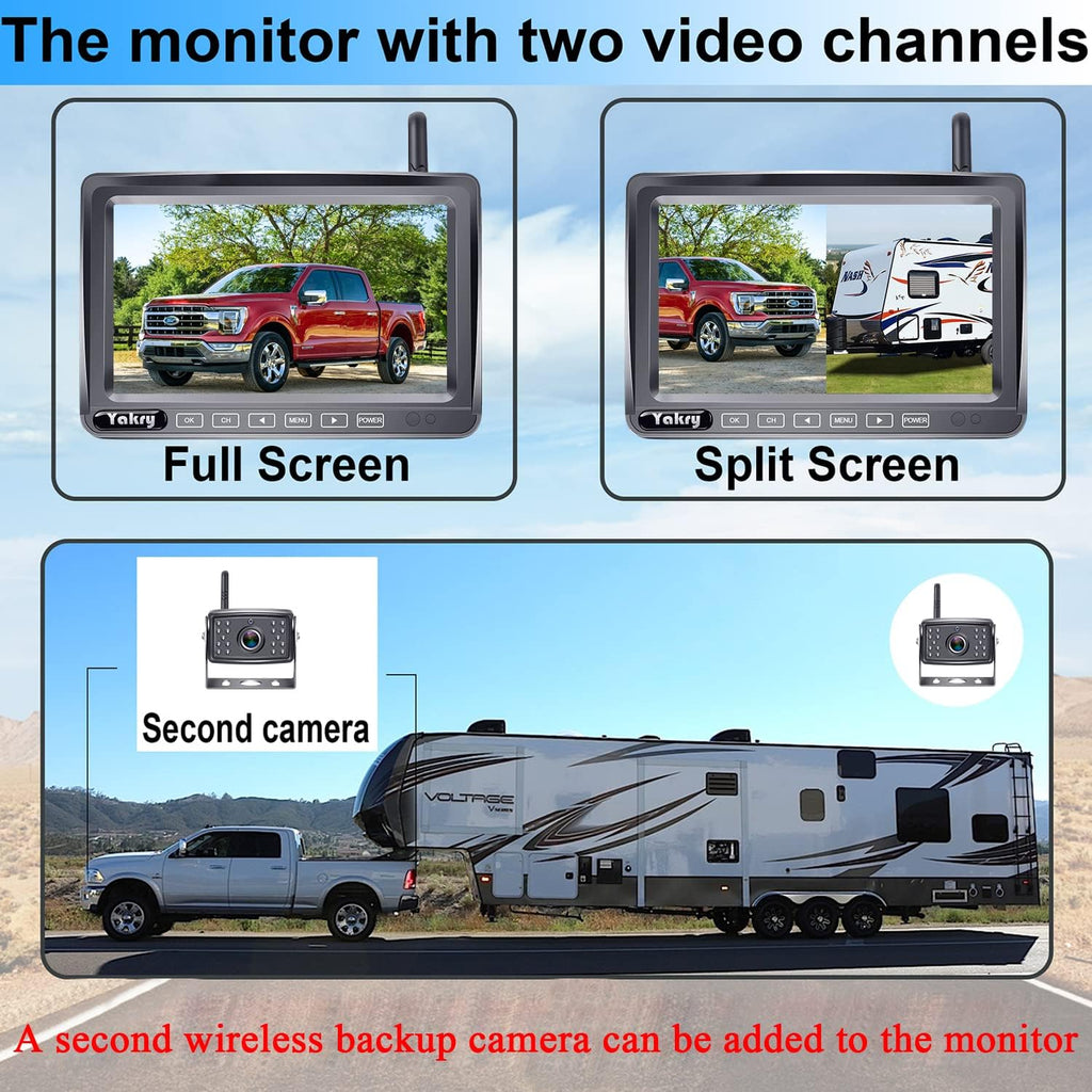 HD 1080P 7'' Monitor Bluetooth Backup Camera Kit W14749