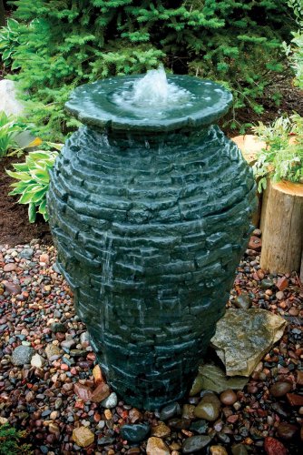 Medium Stacked Slate Urn Water Fountain Kit J572