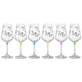Assorted Colors Butterfly Wine Glasses Set of 6 12 oz D697498