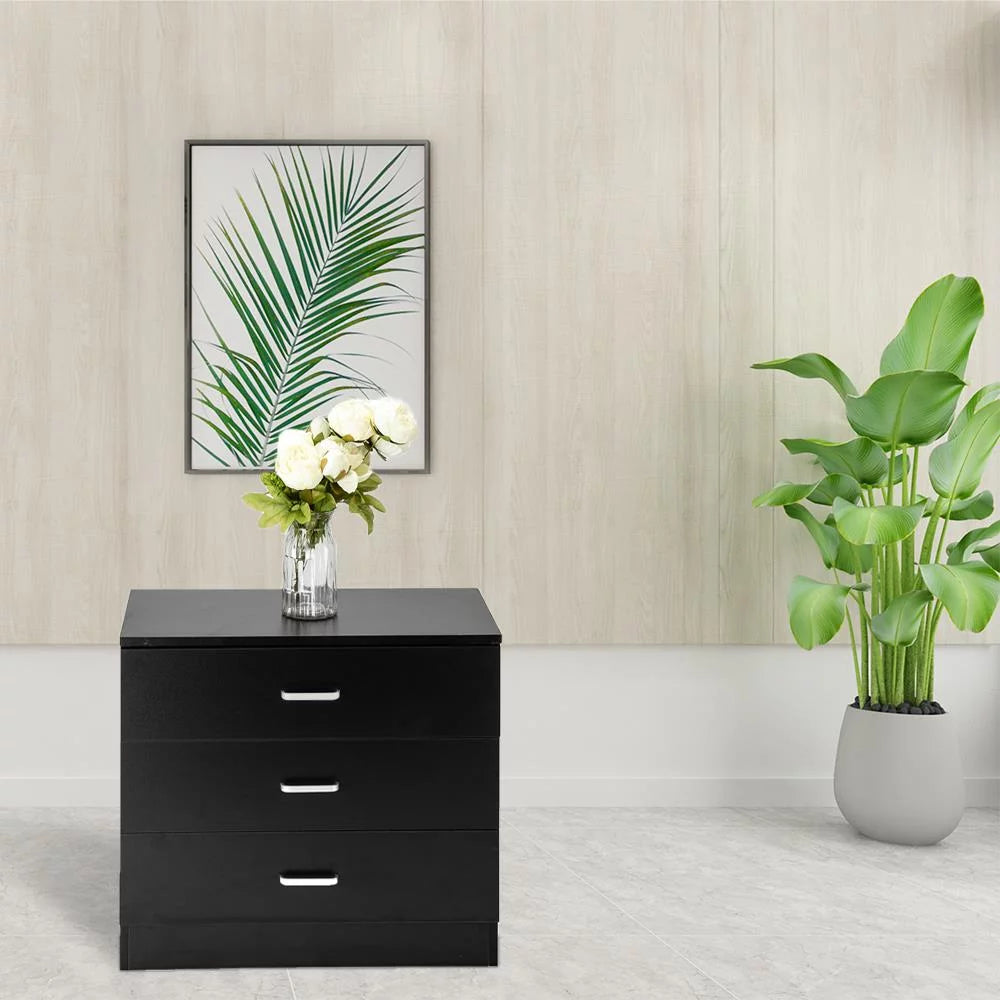 White 3-Drawer Dresser with Metal Handles C20530