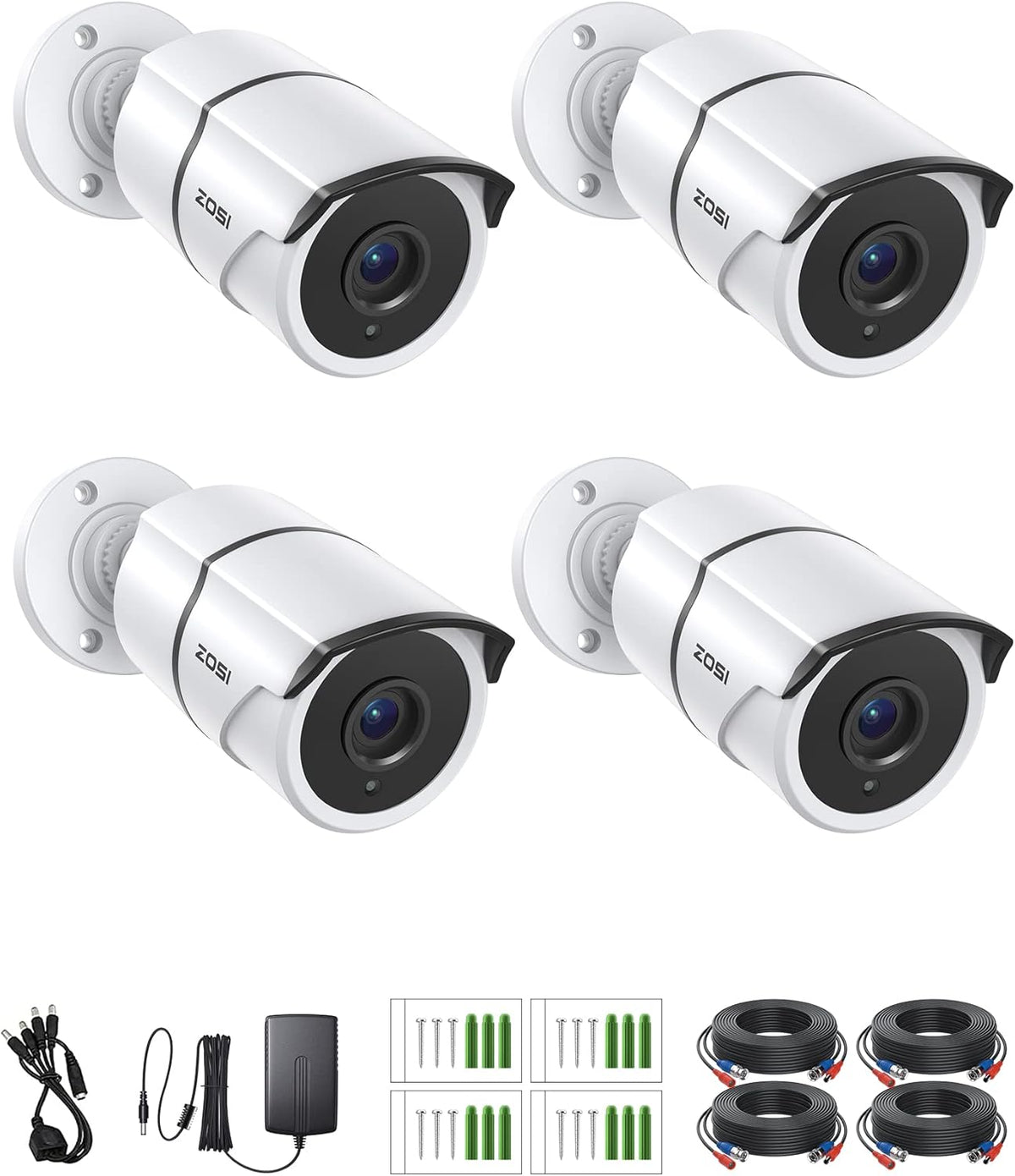 4PACK 1080P HD TVI Security Cameras Waterproof CCTV Cameras X8239