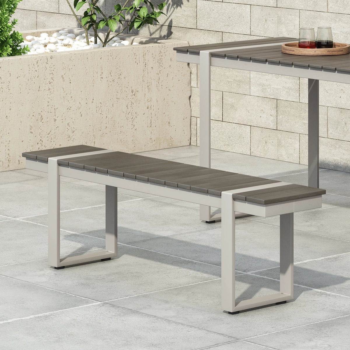 Aluminum Outdoor Dining Bench K760