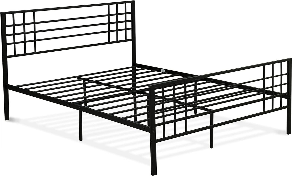 Black Bed Frame with 9 Metal Legs M2421