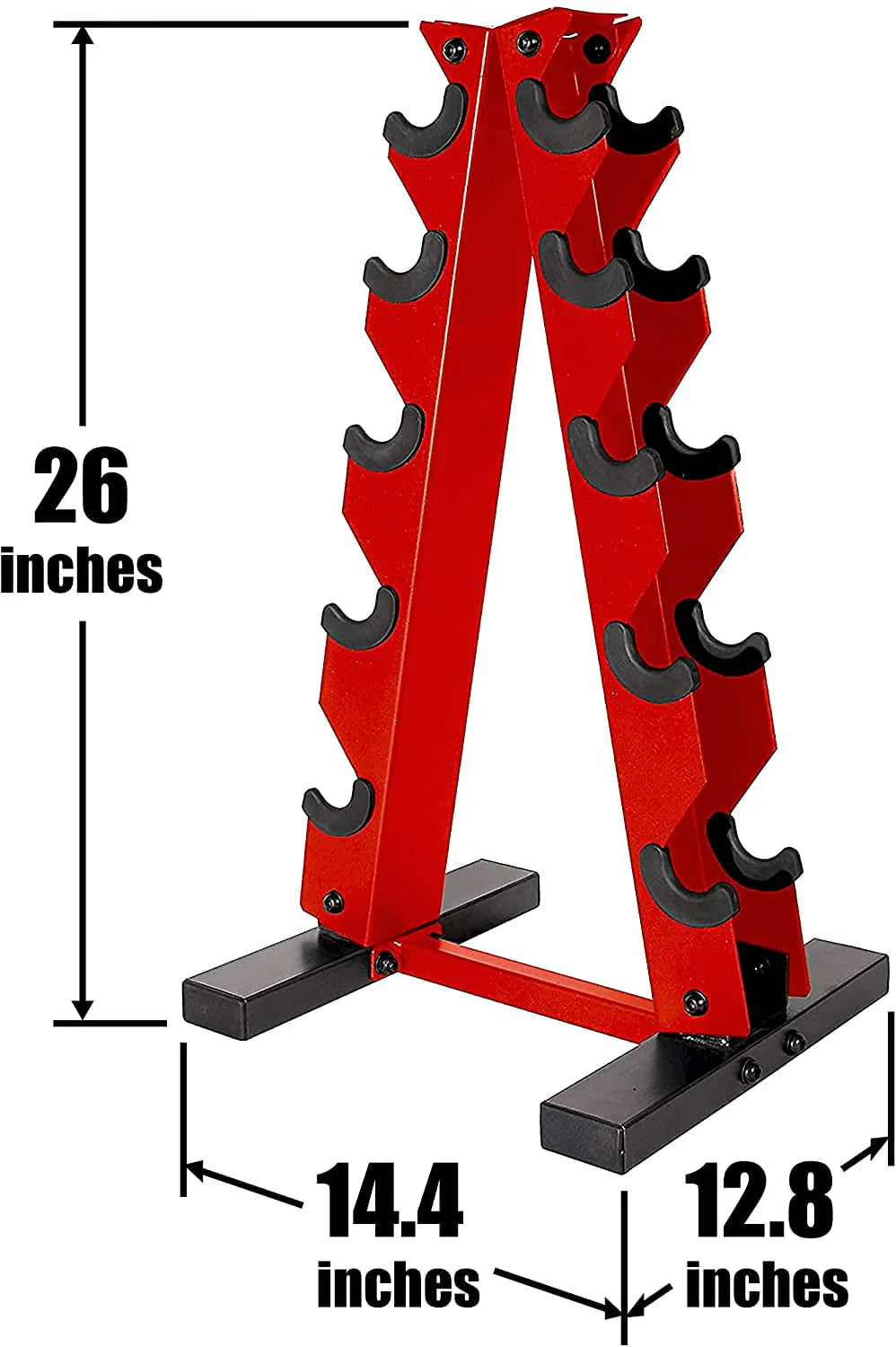5-25 Lb. Rubber Coated Hex Dumbbell Set with Storage Rack L87259