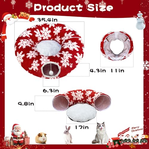 Christmas Snowflake Print Cat Tunnel K22652